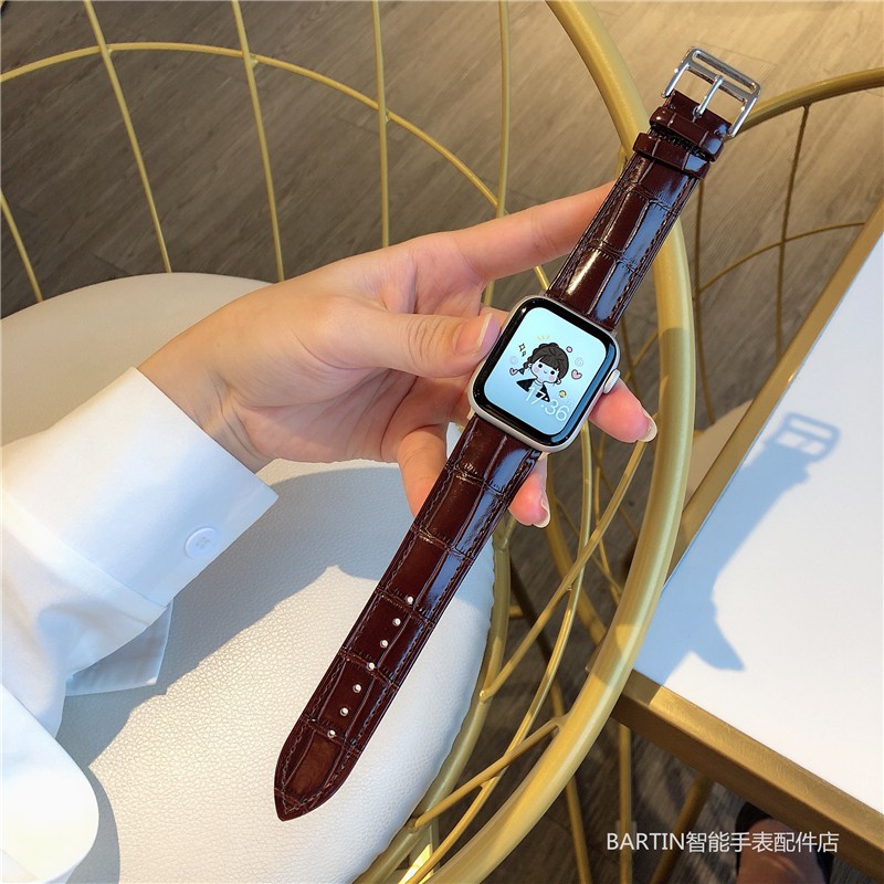 Dây Đeo Đồng Hồ Họa Tiết Da Cá Sấu Cho Apple Watch 38mm 40mm 42mm 44mm T500 W26 U78