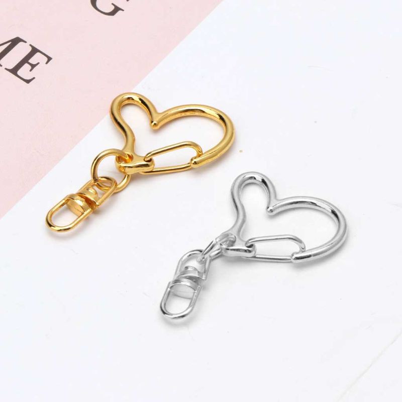 10 Phụ kiện móc khóa kim loại hình trái tim
