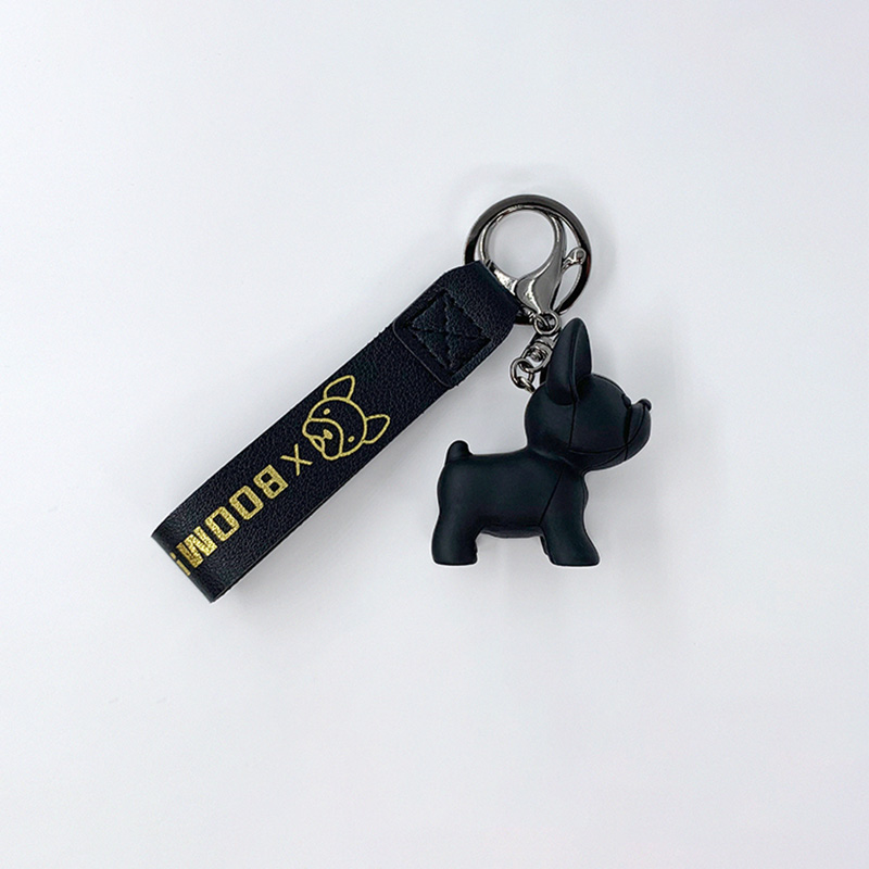 Móc Khóa Mặt Hình Chó Bull Pháp Dễ Thương Trang Trí Thời Trang