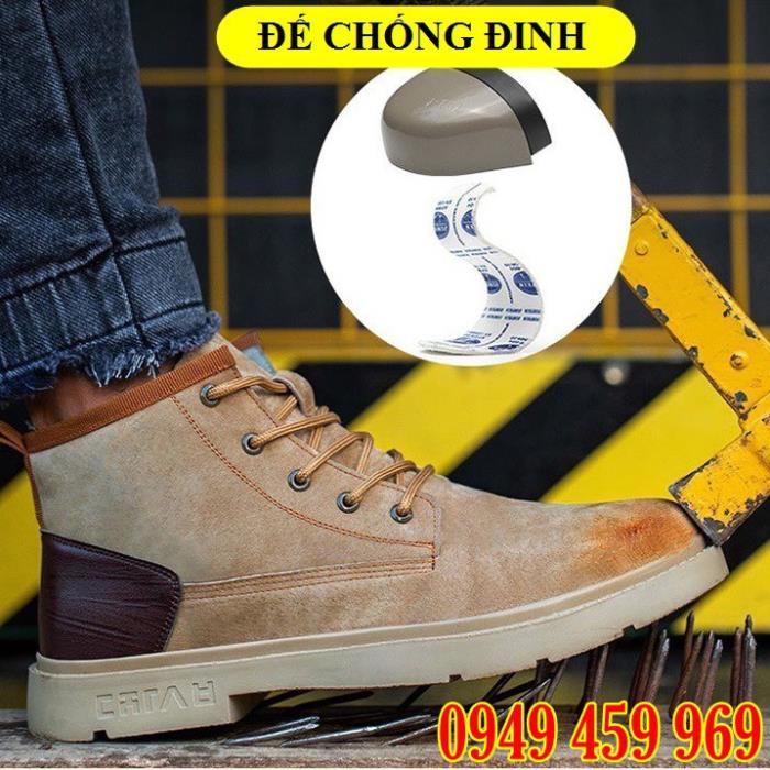 🌧️ Giày Bảo Hộ Lao Động Nam Cao Cổ - Siêu Bền Siêu Nhẹ - Chống Đinh Chống Cắt - Tặng Kèm Tất