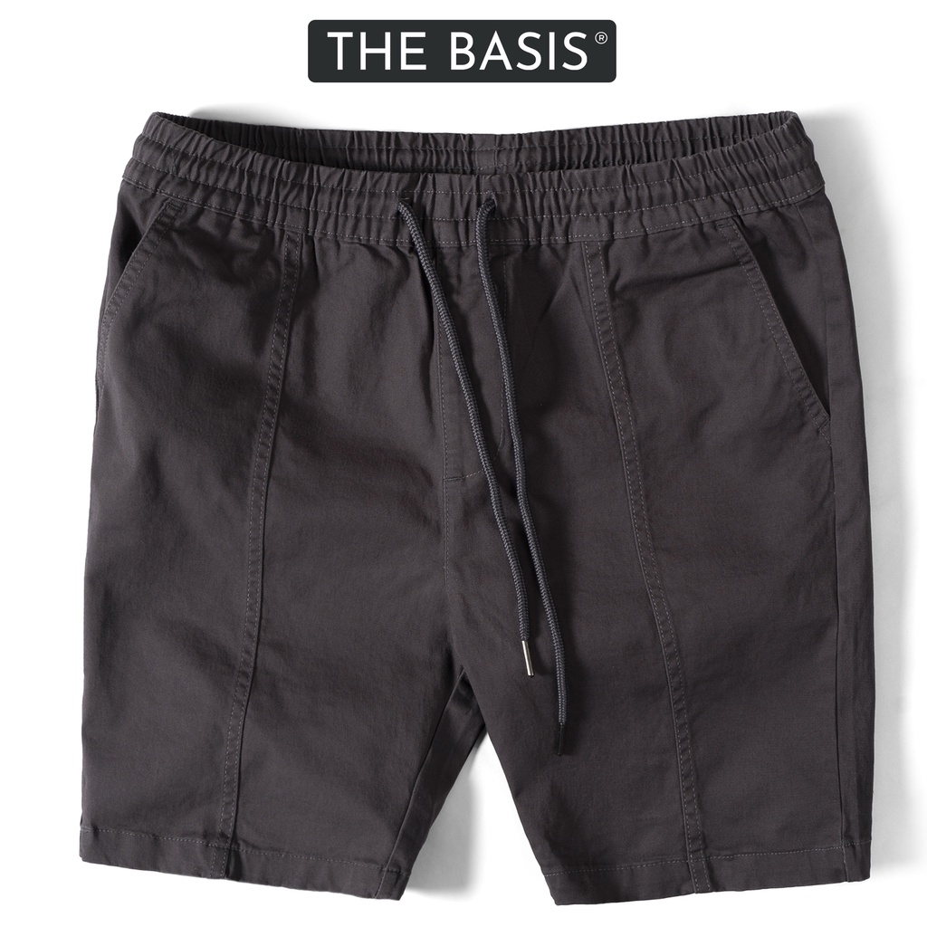 Quần short nam kaki BASIS, dây rút, vải kaki co giãn, form vừa vặn QK04