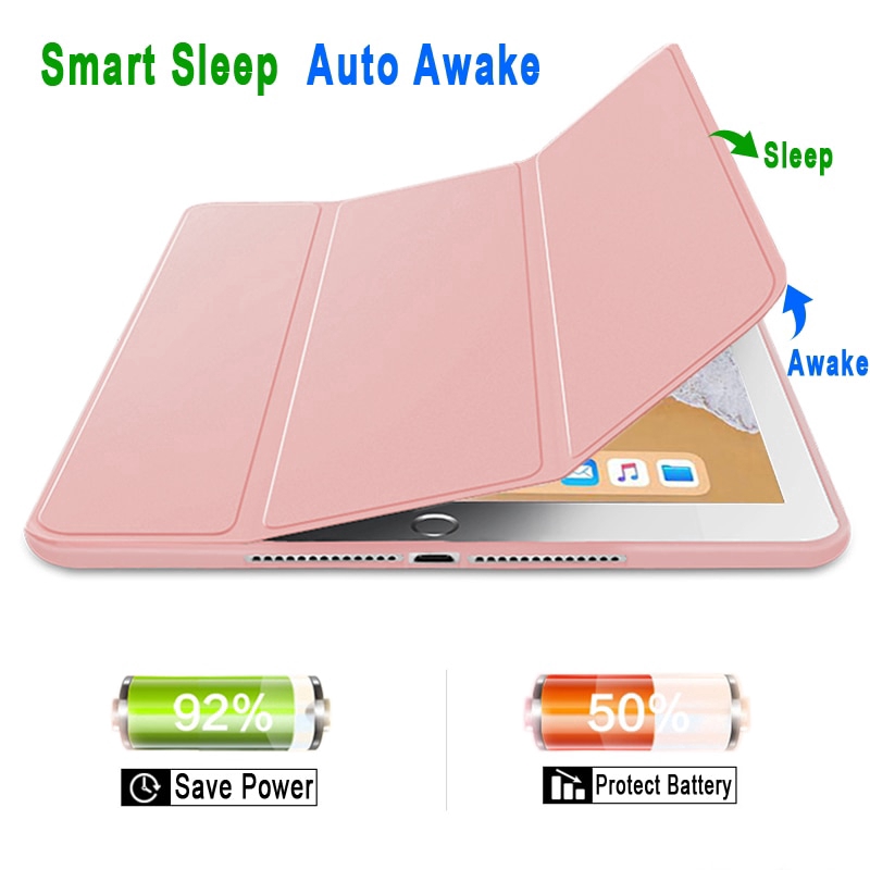 iPad mini 1 2 3 7.9'' Magnet Smart Sleep Awake Foldable Leather Cover Apple Case Soft Silicone Back