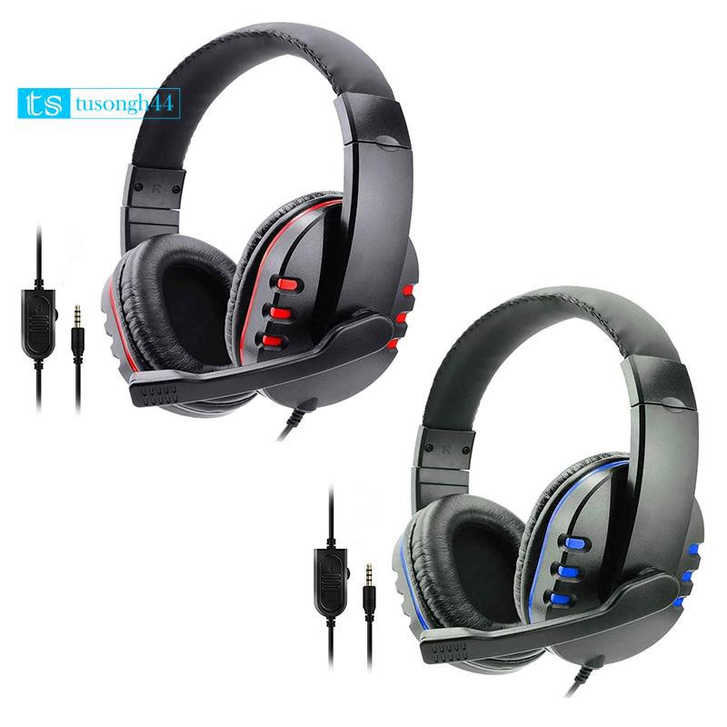 Wired Headphones with Mic Stereo Gaming Headset for Sony PS5 PS4 Blue