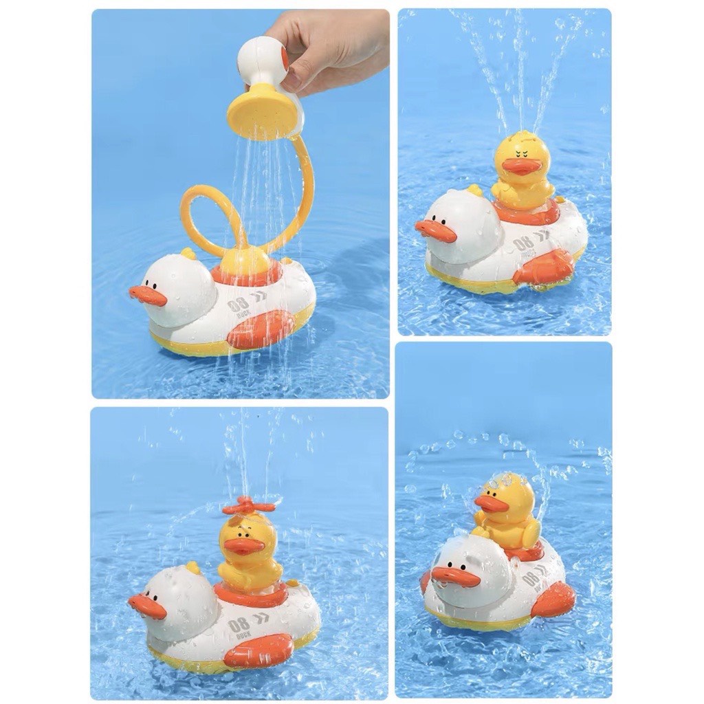 Đồ chơi nhà tắm trẻ em vịt phun nước tự động dễ thương kèm vòi sen – quà tặng mùa hè cho bé đi bể bơi, du lịch