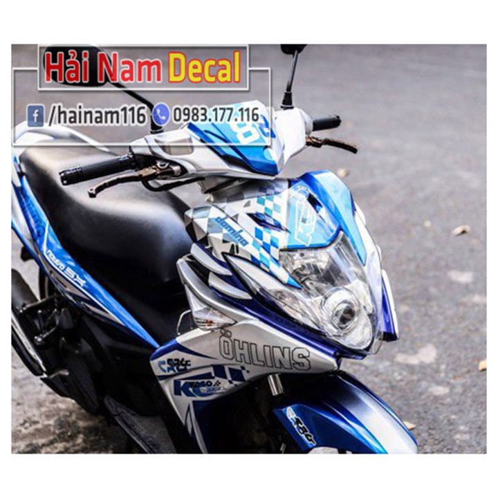 Tem Trùm Nouvo Xanh Trắng Ohlins