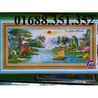 Tranh  đính đá tùng Nghênh Khách DF028-180x81cm