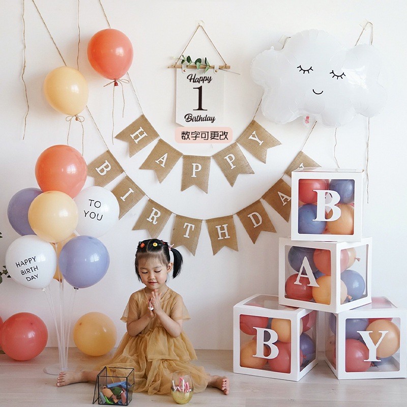 Combo trang trí tiệc sinh nhật cho bé ( như ảnh) phong cách Ins Hàn quốc