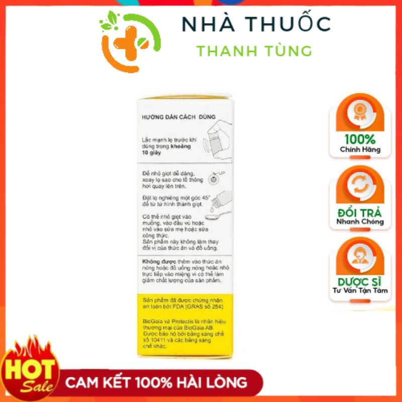 Men vi sinh BioGaia proTectis drops cải thiện hệ tiêu hóa xuất xứ Thụy điển dung tích 5ml