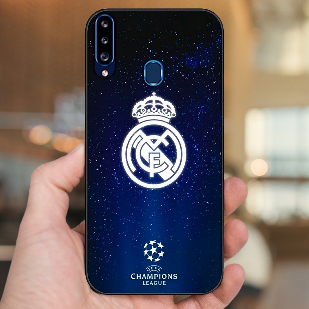 Ốp lưng Samsung A20S viền đen in hình Real Madrid