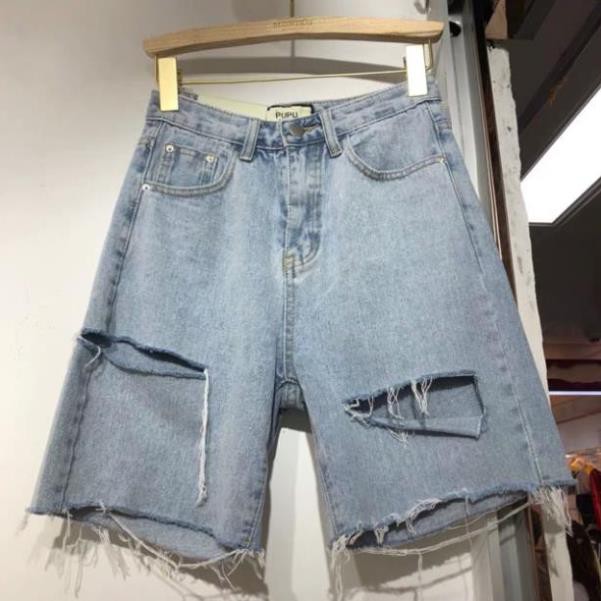 Quần Jeans Ngố Rách Cá Tính