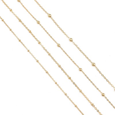 BEADIA Chuỗi Hạt Đá Mạ Vàng 18k Chất Lượng Cao Dùng Làm Trang Sức Thủ Công