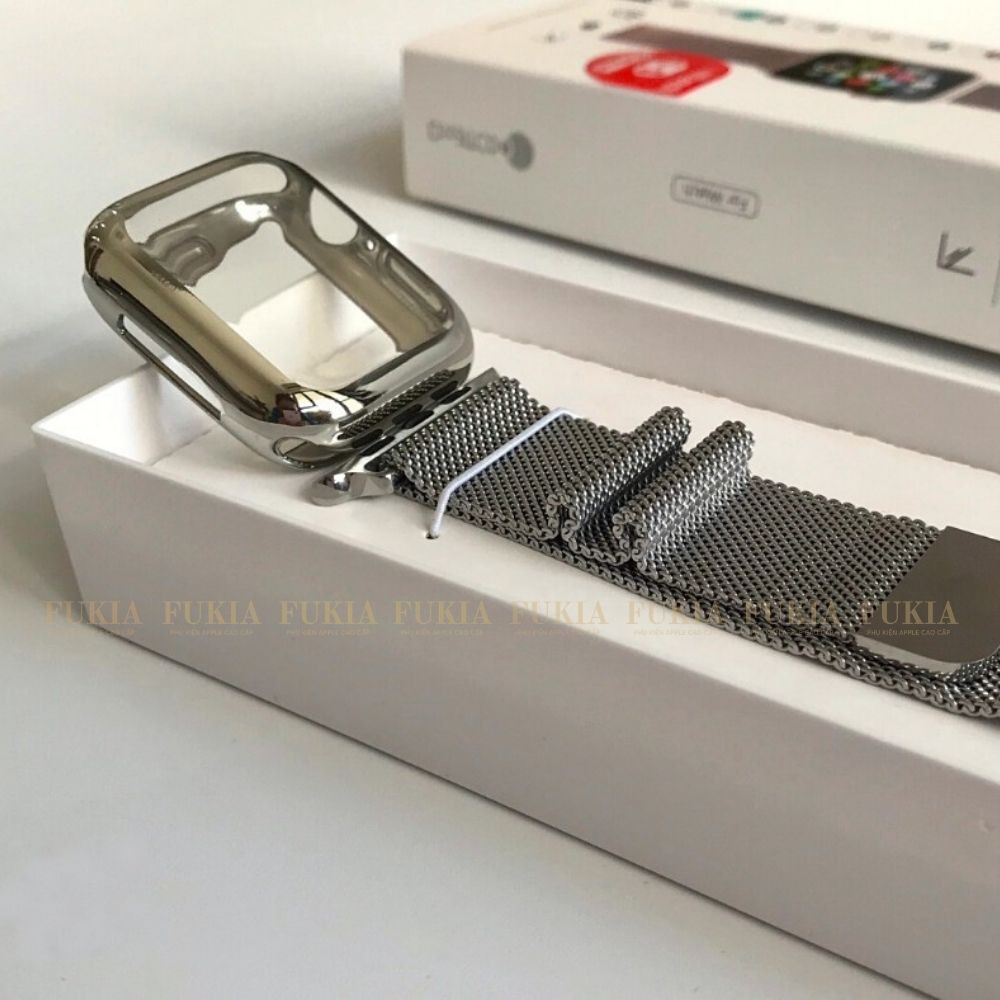 Combo dây thép milan và ốp dẻo KST dành cho Apple Watch đồng hồ thông minh Series 1/2/3/4/5/6/SE size 38/40/42/44mm