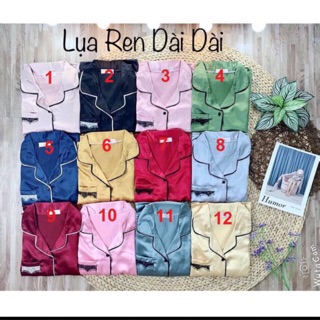 PIJAMA LỤA REN TAY DÀI QUẦN DÀI