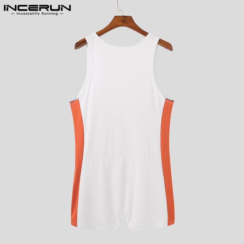 Bộ đồ lót INCERUN áo liền quần không tay ôm dáng một mảnh dành cho nam