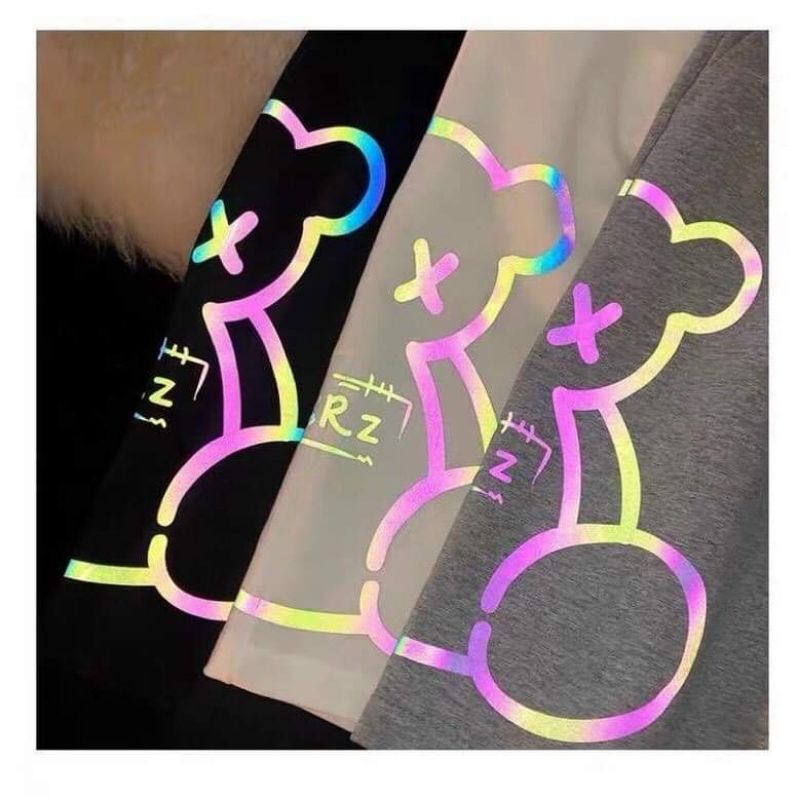 Quần short nam nữ hoạ tiết gấu phản quang chất thun QSHR1 | BigBuy360 - bigbuy360.vn