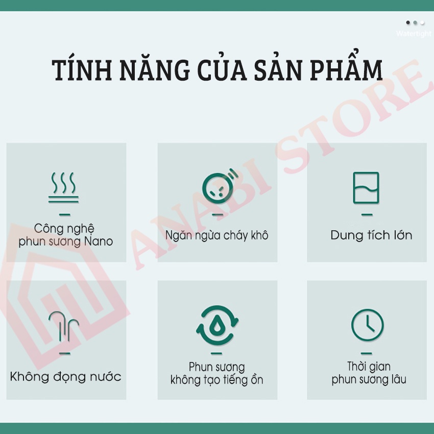 Máy Xông Tinh Dầu Mini Anabi - Máy Khuếch Tán Tinh Dầu, Máy Phun Sương Tạo Ẩm 400ML