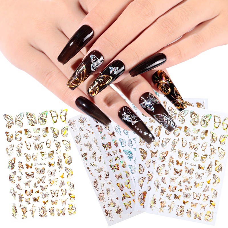 sticker bướm dán móng