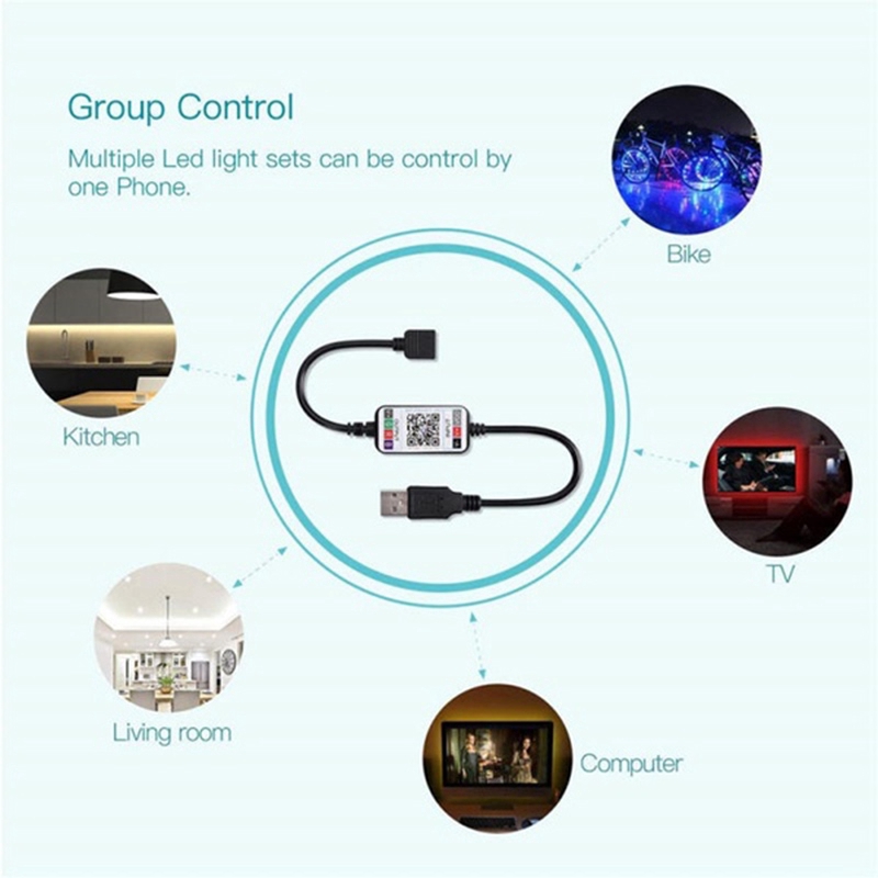 Bộ Điều Khiển Dây Đèn Led Rgb Không Dây Bluetooth 4.0 5-24v