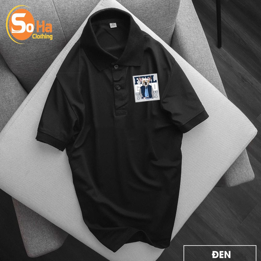 Áo polo nam , cổ dệt bo len , hình in sắc nét ,áo thun nam có cổ tay ngắn thanh lịch POLO-11 - Soha Clothing