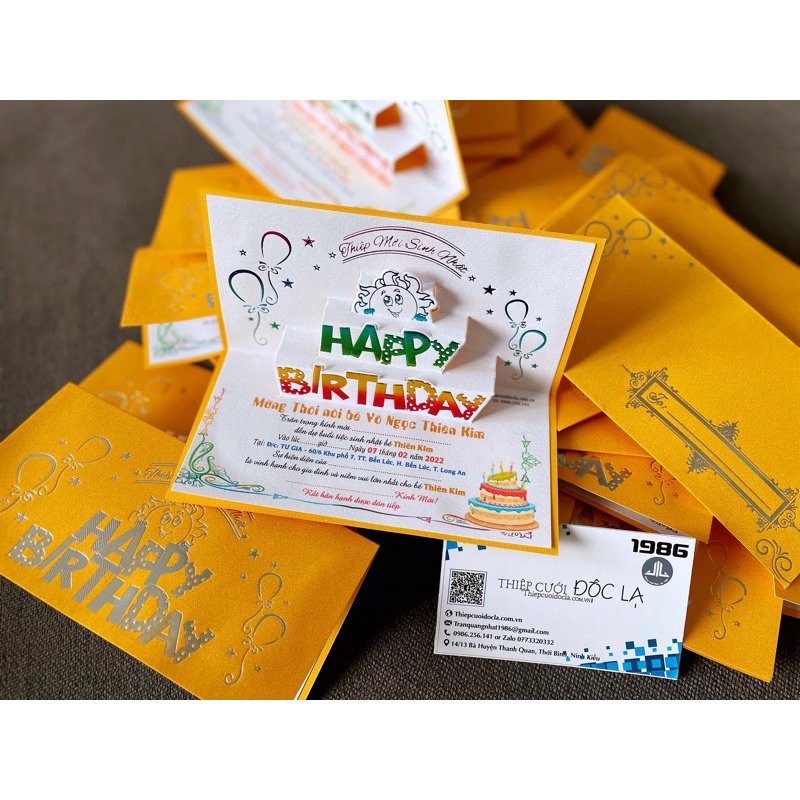 Thiệp Sinh nhật, Thôi nôi 3D chữ nổi in nội dung