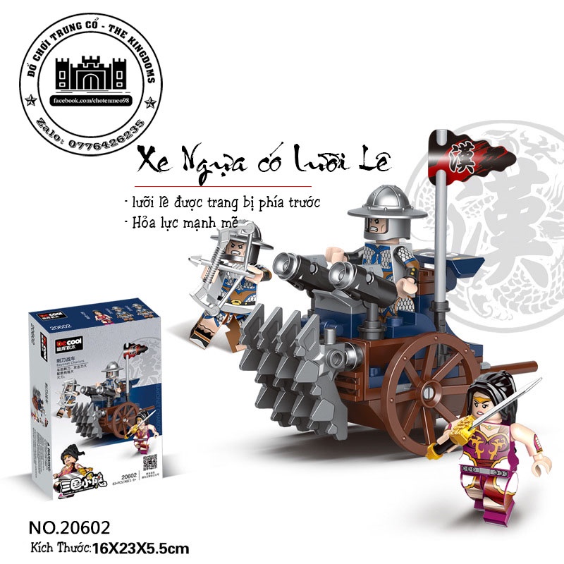 Đồ Chơi Xếp Hình Chiến Xa Tam Quốc, Xe Ngựa Chiến Tam Quốc Kèm Mini