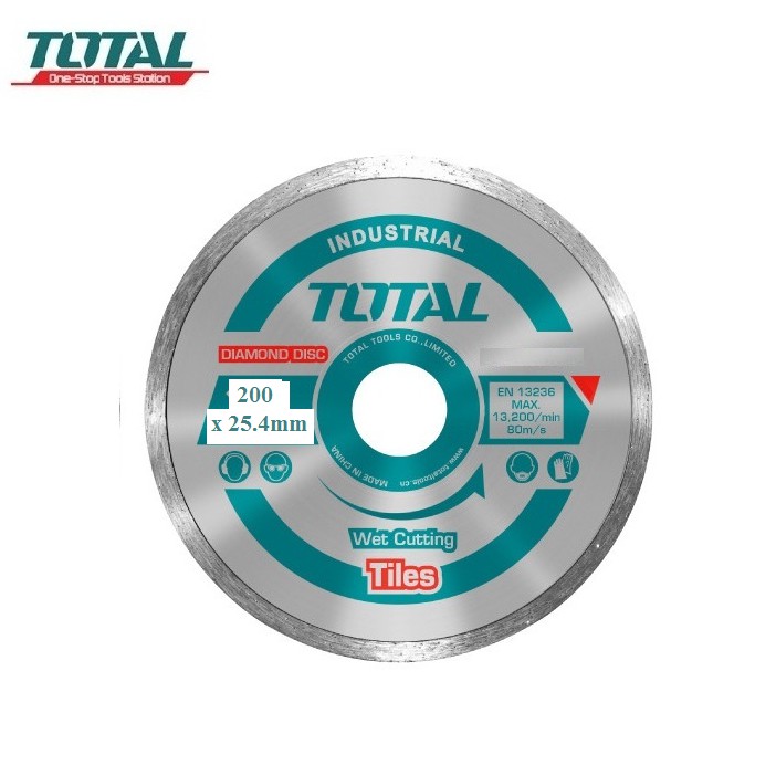 200X 25.4mm Đĩa cắt gạch ướt có phủ hợp kim nhân tạo Total TAC2122003