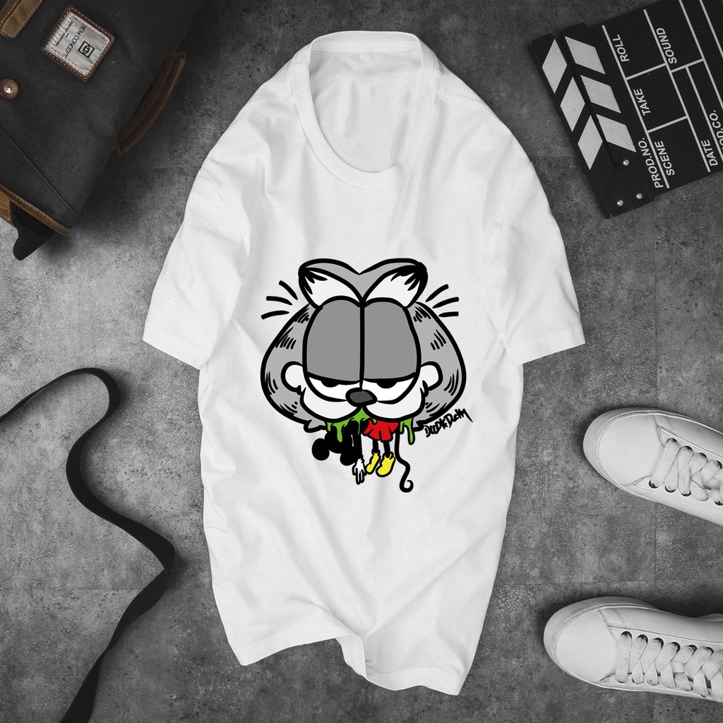 Áo thun cặp nam nữ in hình chú mèo vàng garfield cute hàng mới cập bến - a84
