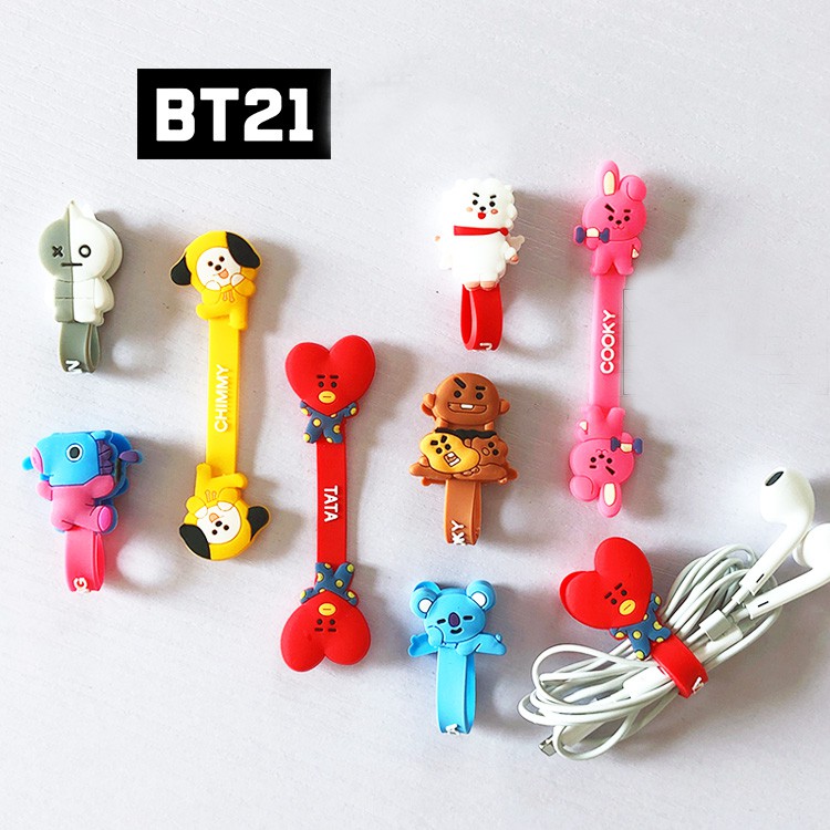 Dụng cụ kẹp dây cáp bằng nhựa kiểu dáng động vật dễ thương BT21 BTS