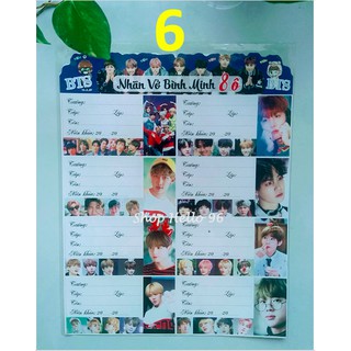 NHÃN VỞ KPOP BTS 1 XẤP 16 NHÃN