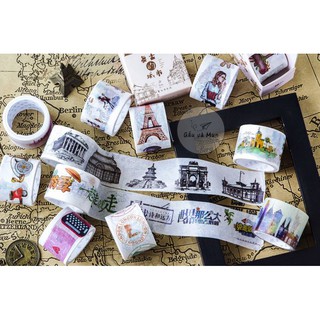 【A10】 WASHI TAPE CHỦ ĐỀ DU LỊCH SIZE 30MMX5M
