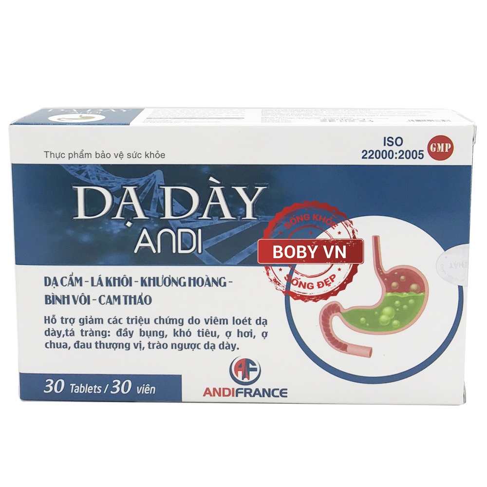 Dạ dày Andi - Giảm axit dịch vị, bảo vệ niêm mạc dạ dày (30 viên)