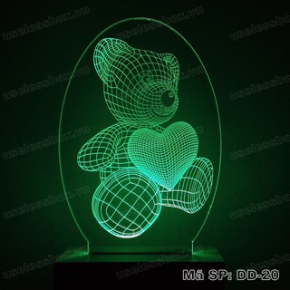 Đèn ngủ 3D hình gấu bông