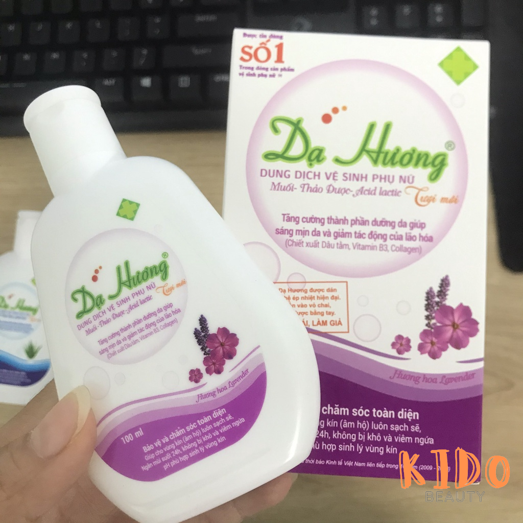Dung dịch vệ sinh phụ nữ Dạ Hương hương Lavender |Nha Đam - Nước rửa phụ khoa chai xanh / tím 100ml