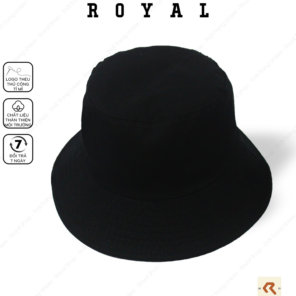 Mũ Bucket Nón Bucket Tai Bèo Nam Nữ NY Đen Vải Kaki new york yankees Unisex - Royal Caps