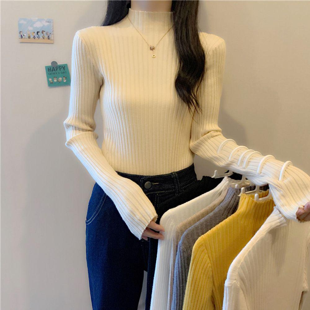 Áo Sweater Dệt Kim Tay Dài Giữ Ấm Thời Trang Cho Nữ