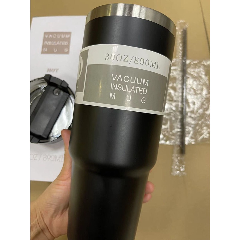 30OZ 890ml Bình hút chân không bằng thép không gỉ 304 dung tích lớn có ống hút cái ca
