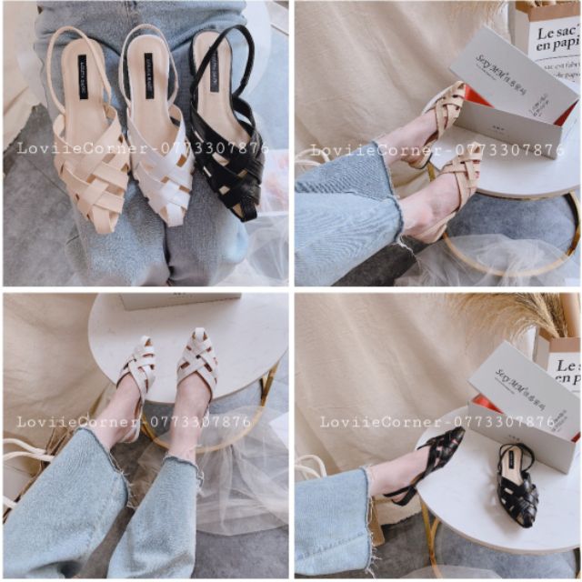 GIÀY SANDAL NỮ LOVIIECORNER - SANDAL NỮ ĐẾ BỆT CHIẾN BINH - GIÀY SANDAL MŨI NHỌN ĐAN RỌ - SỤC NỮ MŨI NHỌN - S200719