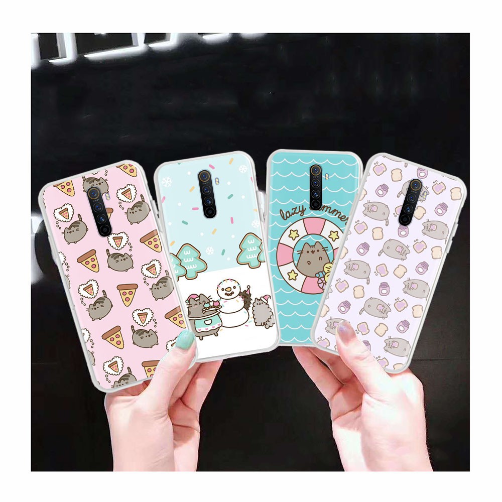 Ốp Lưng Trong Suốt In Hình Mèo Pusheen At111 Cho Iphone X Xs Xr Max 12 Mini 11 Pro Max