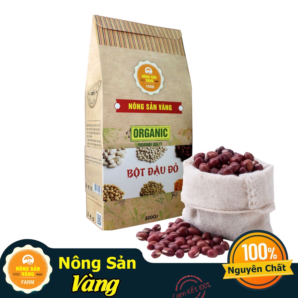 Bột Đậu Đỏ Nguyên Chất 500gr, Đắp Mặt Nạ Detox (Handmade) - Nông Sản Vàng