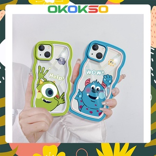 Suitable for OPPO mobile phone shell Reno7pro/reno6/5 new cartoon wave edge big eye blue hair monster anti-fall mobile phone case soft shell R17 couple models