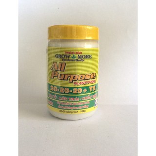 --- Phân bón lá cho hoa lan, cây cảnh Growmore 20-20-20 100gr chất, giá rẻ.
