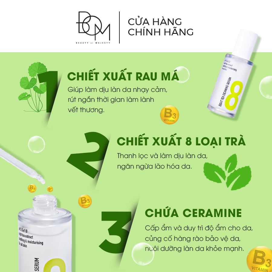 Serum Cấp Ẩm Và Phục Hồi Da Chiết Xuất Từ Rau Má Bom Eight Tea 38ml