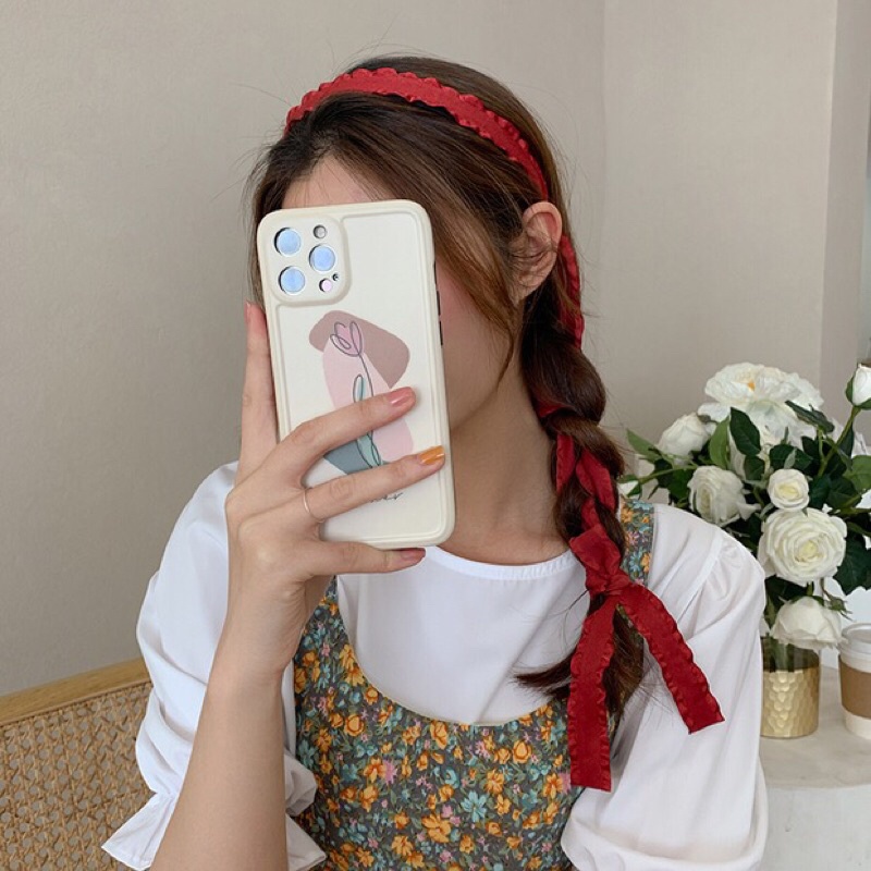 Băng đô ruy băng viền bèo thời trang nữ