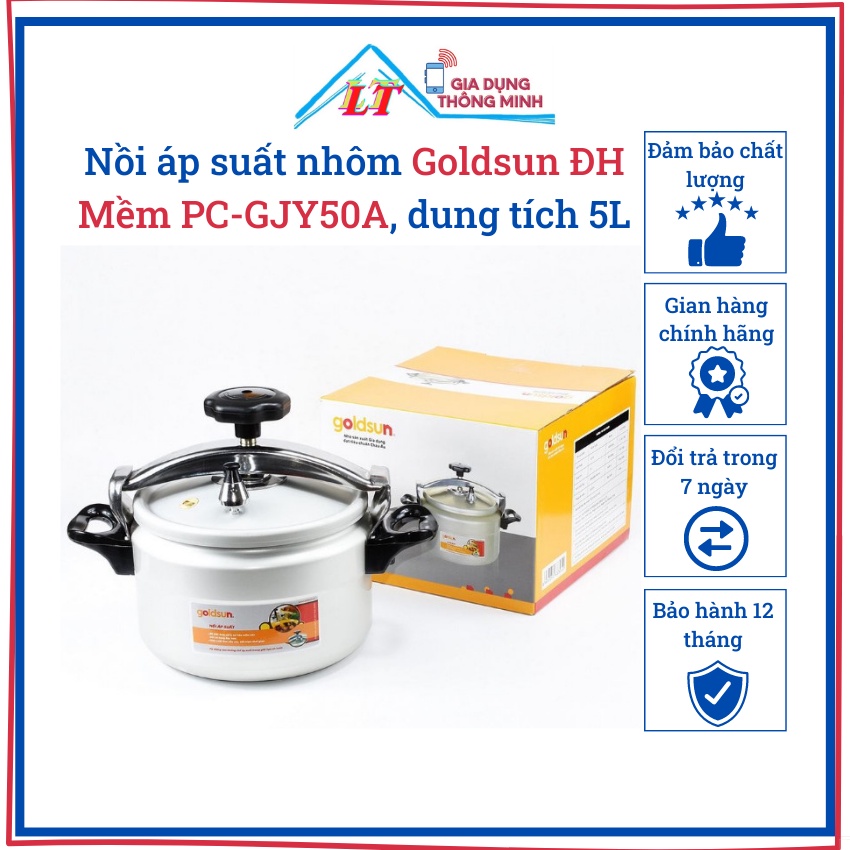 SD Có video Nồi áp suất nhôm Goldsun ĐH Mềm PC-GJY50A, dung tích 5L, bảo hành 12 tháng - Gia dụng LT