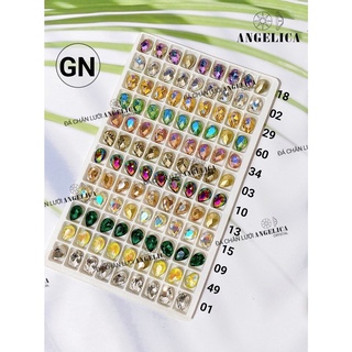 [Đá đính móng ][Đá nail ] đá khối chân vàng giọt nước 10v