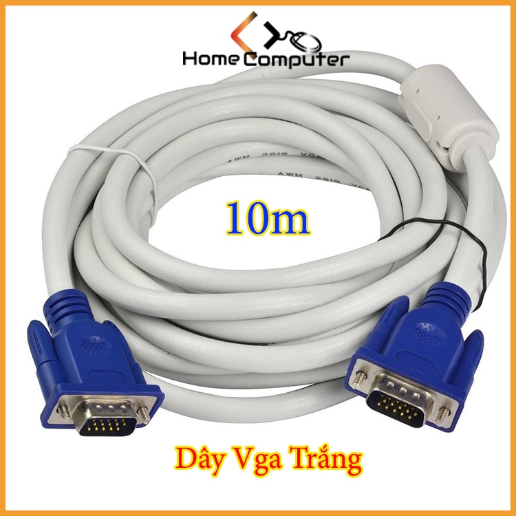 Dây Vga. Dây Cáp Tín Hiệu VGA 20m-30m Trắng chống nhiễu.hàng chất lượng. Bh 3 tháng. Home.mall