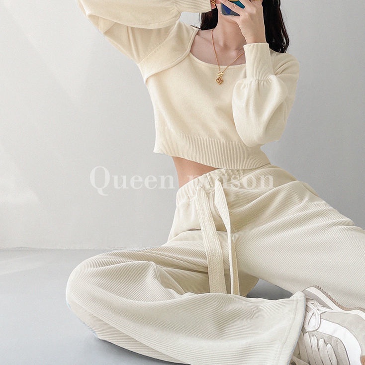 Quần Ống Rộng Lưng Cao Phong Cách Hàn Quốc 2022 Mới Dành Cho Nữ