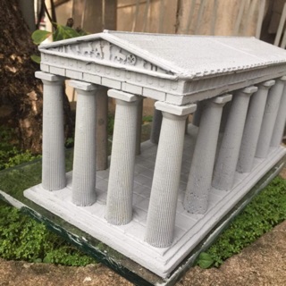 Đền Parthenon trang trí hồ cá thủy sinh tiểu cảnh