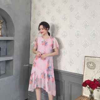 Đầm hoa đuôi cá Zara vải dư