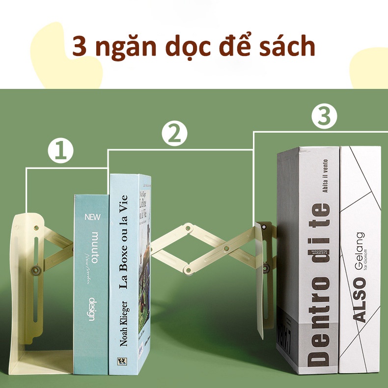 (CHỌN MẪU) Giá Để Sách Kim Loại Có Thể Điều Chỉnh Kích Cỡ Tùy Theo Số Lượng Sách